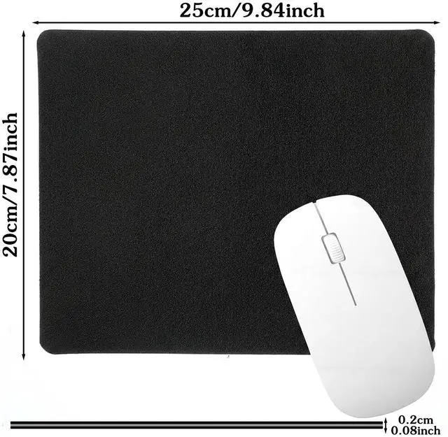 Alt view image 2 of 7 - Black Thin Mouse Pad, 10x8inch Non Slip Mousemat