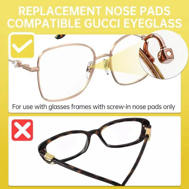 Alt view image 3 of 7 - Pads Replacement Compatible with Gucci Sunglasses,2 Sets