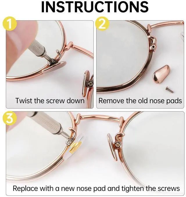 Alt view image 6 of 7 - Pads Replacement Compatible with Gucci Sunglasses,2 Sets