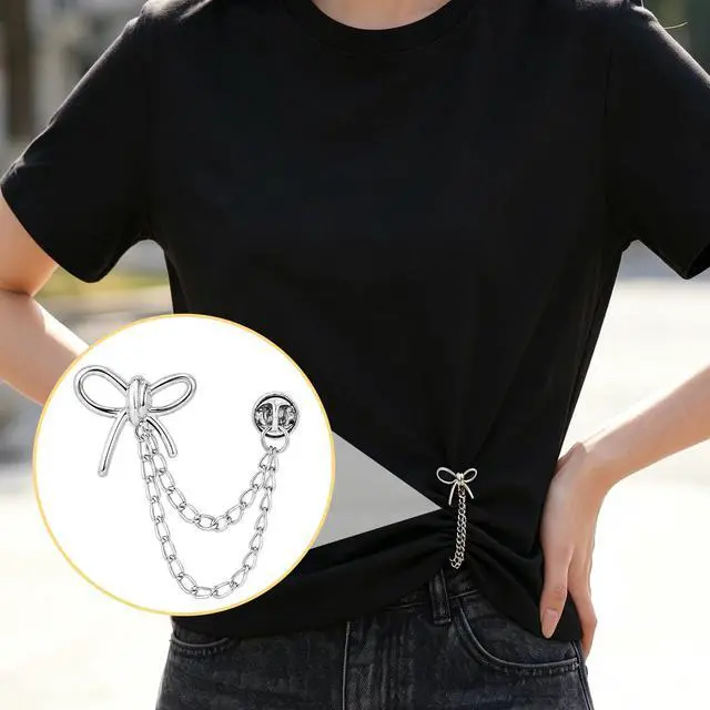 Alt view image 5 of 7 - 8Pcs Shirts Clips with Chains, Pant Hem Clips for Clothing