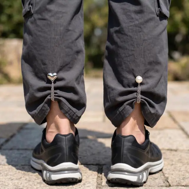 Alt view image 4 of 7 - 8Pcs Shirts Clips with Chains, Pant Hem Clips for Clothing