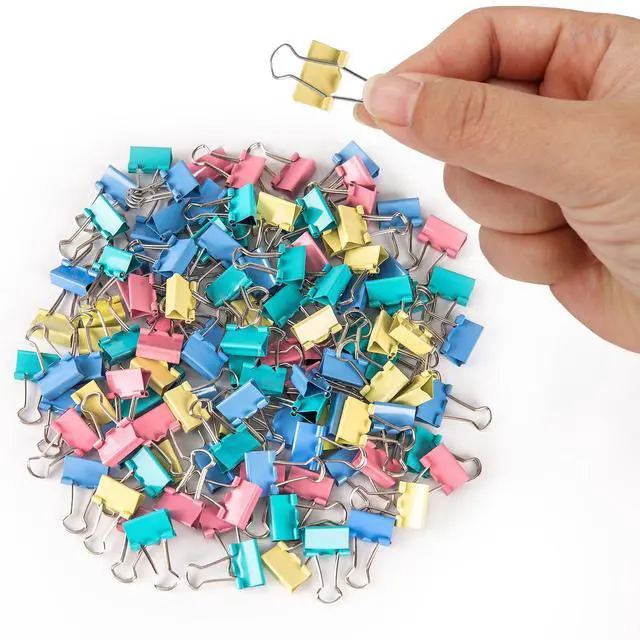 Main image of 120 Pack Binder Clips, 5/8 Inch, Multicolor