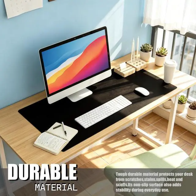 Alt view image 2 of 7 - Desk Mat,Non-Slip Leather Desk Pad for Mouse,Keyboard,Laptop,Office and Home