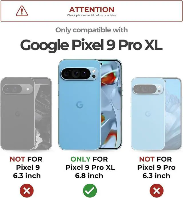 Alt view image 2 of 6 - for Pixel 9 Pro XL Case with Camera Cover Slider, 2*Tempered Glass Screen Protectors,Build in 360°Rotating Ring Kickstand, Military Grade Protective Case for Google Pixel 9 Pro XL 6.8"-Black