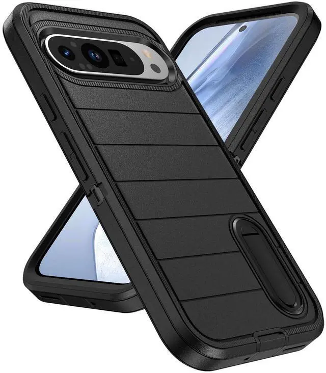 Main image of for Google Pixel 9 Pro XL Case, Shockproof, Dust Proof,Foldable Stand,3 in 1,Military Grade Durable Heavy Duty Protection Cover for Google Pixel 9 Pro XL 6.8"-Black