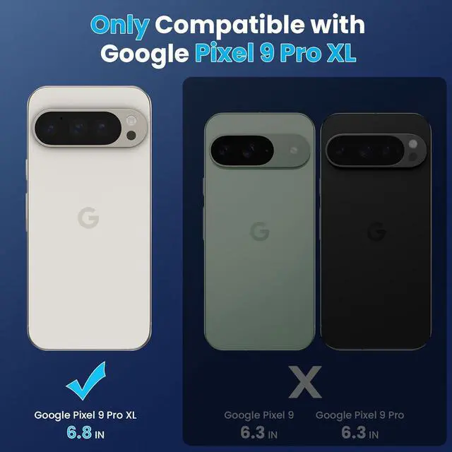 Alt view image 2 of 7 - for Google Pixel 9 Pro XL Case, Shockproof, Dust Proof,Foldable Stand,3 in 1,Military Grade Durable Heavy Duty Protection Cover for Google Pixel 9 Pro XL 6.8"-Black