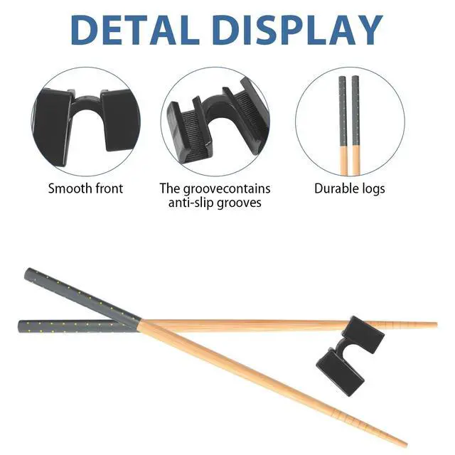 Alt view image 2 of 7 - 5 Pairs Reusable Learning Chopsticks, Children And Adults Training Chopsticks Set , With Assistant Trainer, Suitable For Beginners, Easy To Hold,Dishwasher Washable (8.86 Inches)