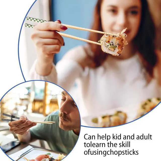 Alt view image 5 of 7 - 5 Pairs Reusable Learning Chopsticks, Children And Adults Training Chopsticks Set , With Assistant Trainer, Suitable For Beginners, Easy To Hold,Dishwasher Washable (8.86 Inches)