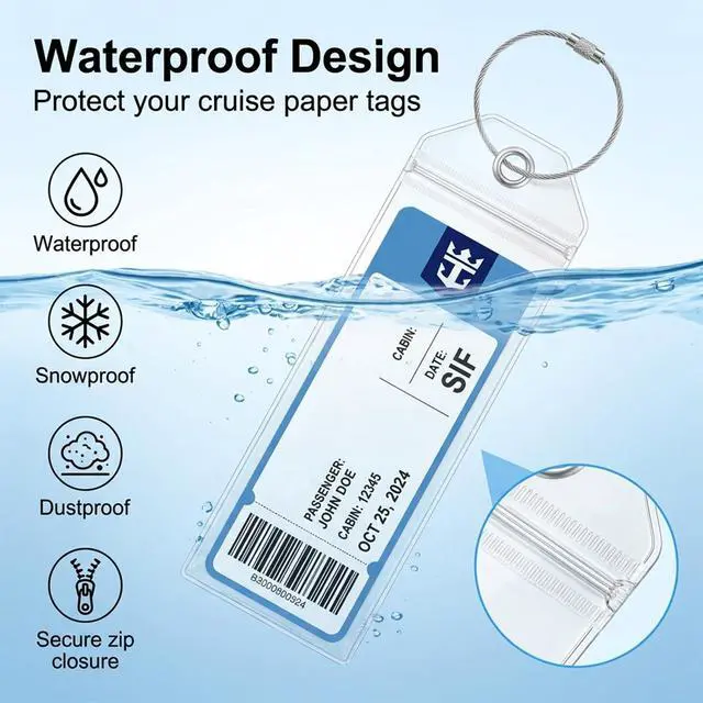 Alt view image 4 of 7 - 8 Pack Cruise Tag Holders for Luggage, Cruise Luggage Tag Holders