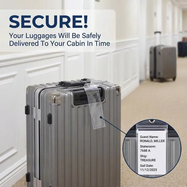 Alt view image 5 of 7 - 8 Pack Cruise Tag Holders for Luggage, Cruise Luggage Tag Holders