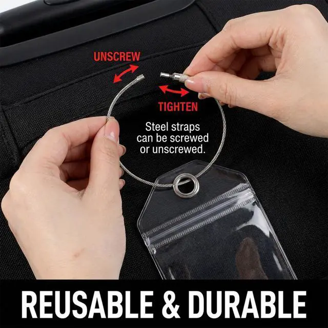 Alt view image 7 of 7 - 8 Pack Cruise Tag Holders for Luggage, Cruise Luggage Tag Holders