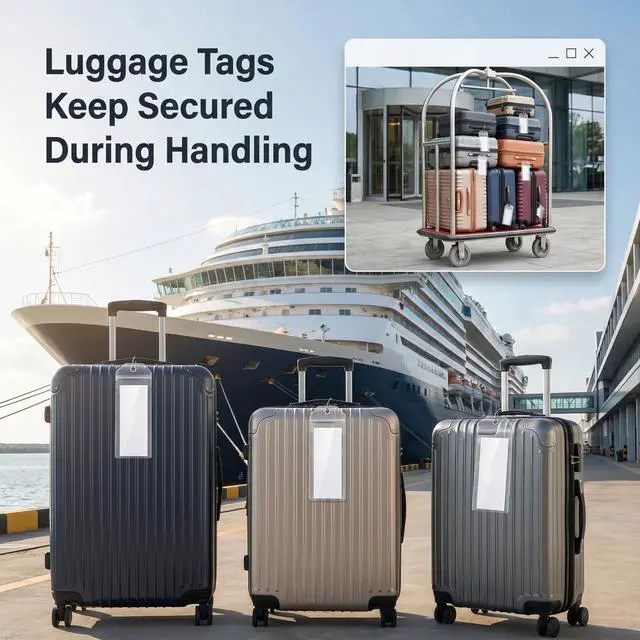 Alt view image 6 of 7 - 8 Pack Cruise Tag Holders for Luggage, Cruise Luggage Tag Holders