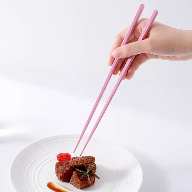 Alt view image 2 of 7 - 10 Pairs Reusable Fiberglass Chopsticks Non-Slip, Dishwasher Safe, 9.63inch