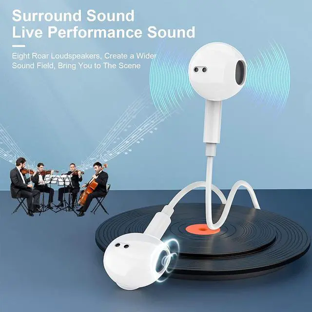 Alt view image 6 of 7 - Wired Earbuds with Microphone and Volume Control, in-Ear Headphones