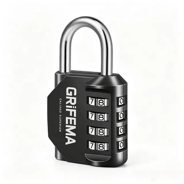 Main image of Combination Lock - 4 Digit Locker Lock Waterproof Resettable Padlock, Heavy Duty Zinc Alloy Security Lock for Gym School Locker, Toolbox, Gate, Fence, Cabinet, Storage, Indoor & Outdoor Use