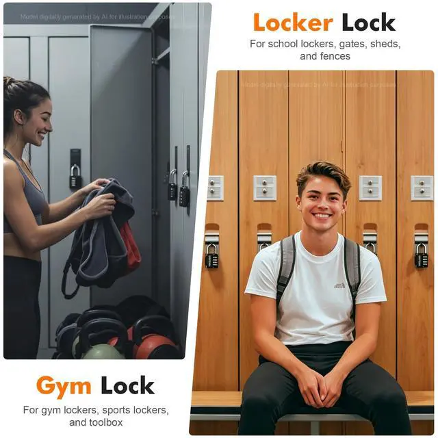 Alt view image 6 of 7 - Combination Lock - 4 Digit Locker Lock Waterproof Resettable Padlock, Heavy Duty Zinc Alloy Security Lock for Gym School Locker, Toolbox, Gate, Fence, Cabinet, Storage, Indoor & Outdoor Use