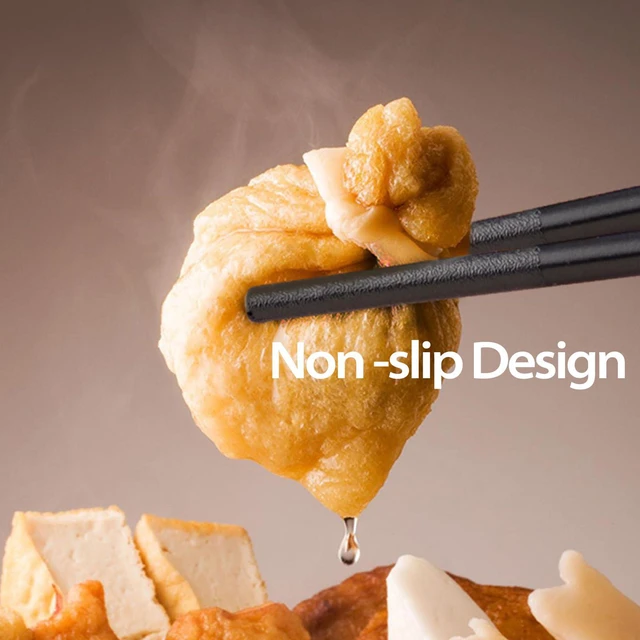 Alt view image 3 of 6 - 5 Pairs Chopsticks-Reusable Chopsticks Dishwasher Safe, 9.96 inch/25.3cm Matte Non-Slip Fiberglass Chop Sticks, Chinese/Japanese Korean Chop Stick Gift, White