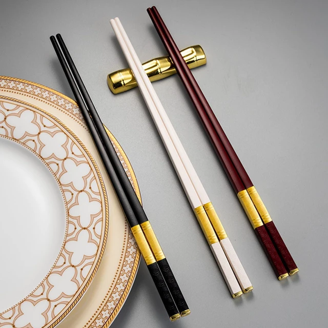 Alt view image 5 of 6 - 5 Pairs Chopsticks-Reusable Chopsticks Dishwasher Safe, 9.96 inch/25.3cm Matte Non-Slip Fiberglass Chop Sticks, Chinese/Japanese Korean Chop Stick Gift, White