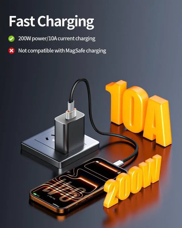 Alt view image 2 of 7 - USB to USB C Adapter 4 Pack,10A 200W Fast Charging Data Transfer