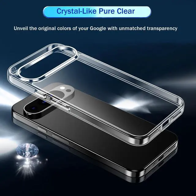 Alt view image 3 of 7 - for Google Pixel 9 Pro XL Slim Case, Rugged Anti-Drop Shockproof Scratch Protective Thin Transparent Cell Phone Cover-Crystal Clear