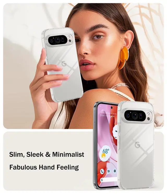 Alt view image 7 of 7 - for Google Pixel 9 Pro XL Slim Case, Rugged Anti-Drop Shockproof Scratch Protective Thin Transparent Cell Phone Cover-Crystal Clear