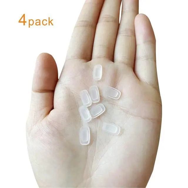 Alt view image 5 of 7 - Nose Pads 4 Pair of Replacement Square Premium Grade Soft Silicone - Rectangle Shaped Slide/Push-in Nose Pads