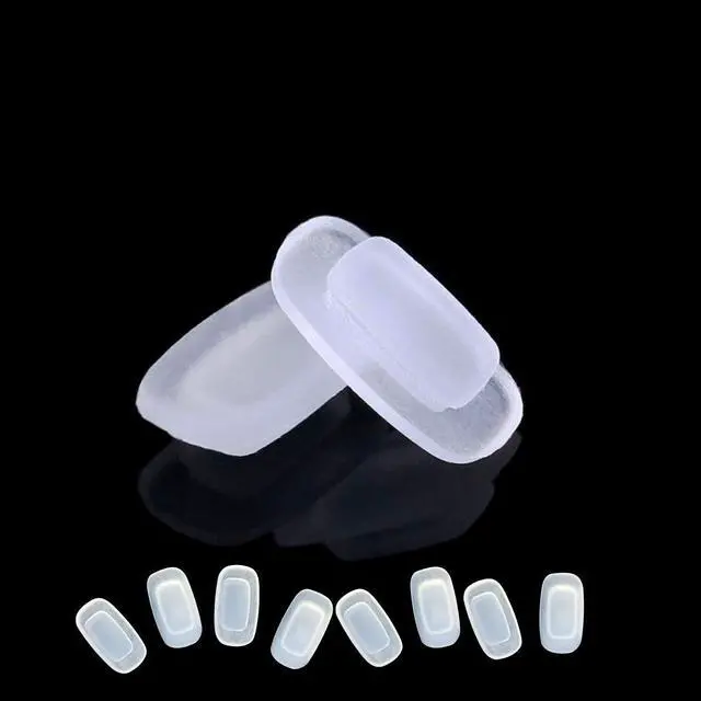 Alt view image 7 of 7 - Nose Pads 4 Pair of Replacement Square Premium Grade Soft Silicone - Rectangle Shaped Slide/Push-in Nose Pads