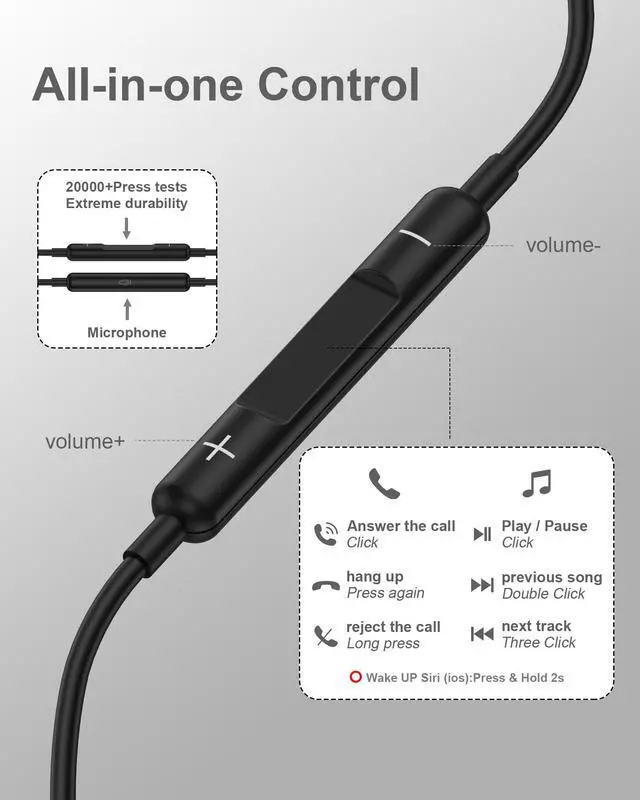 Alt view image 5 of 7 - Samsung Earbuds Wired, 3.5mm Headphones with Mic, in-Ear Ear Buds for Apple | in-Ear Earphones Earpods for Galaxy S10 S9 S8 A14 A15, 3.5mm Headphones for iPhone/iPad/iPod/Android/Laptop/MP3/MP4/Switch