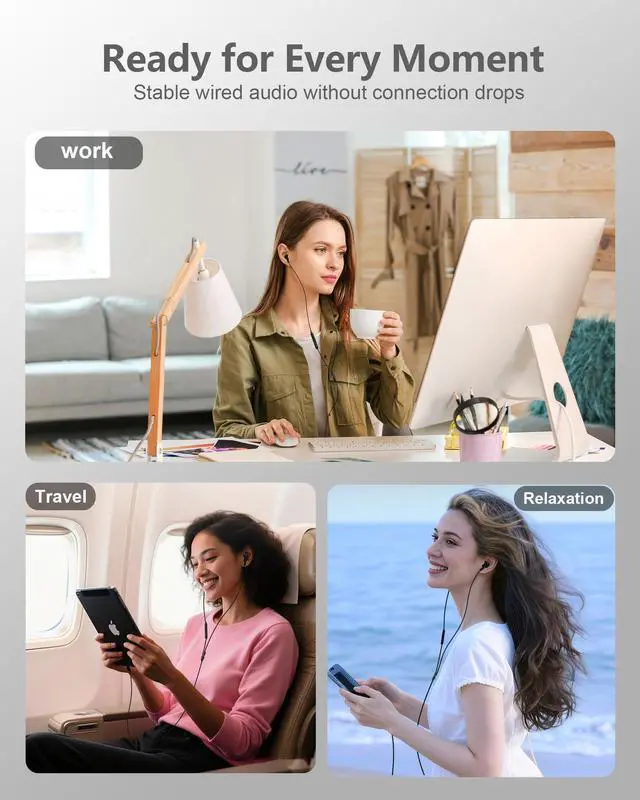 Alt view image 6 of 7 - Samsung Earbuds Wired, 3.5mm Headphones with Mic, in-Ear Ear Buds for Apple | in-Ear Earphones Earpods for Galaxy S10 S9 S8 A14 A15, 3.5mm Headphones for iPhone/iPad/iPod/Android/Laptop/MP3/MP4/Switch