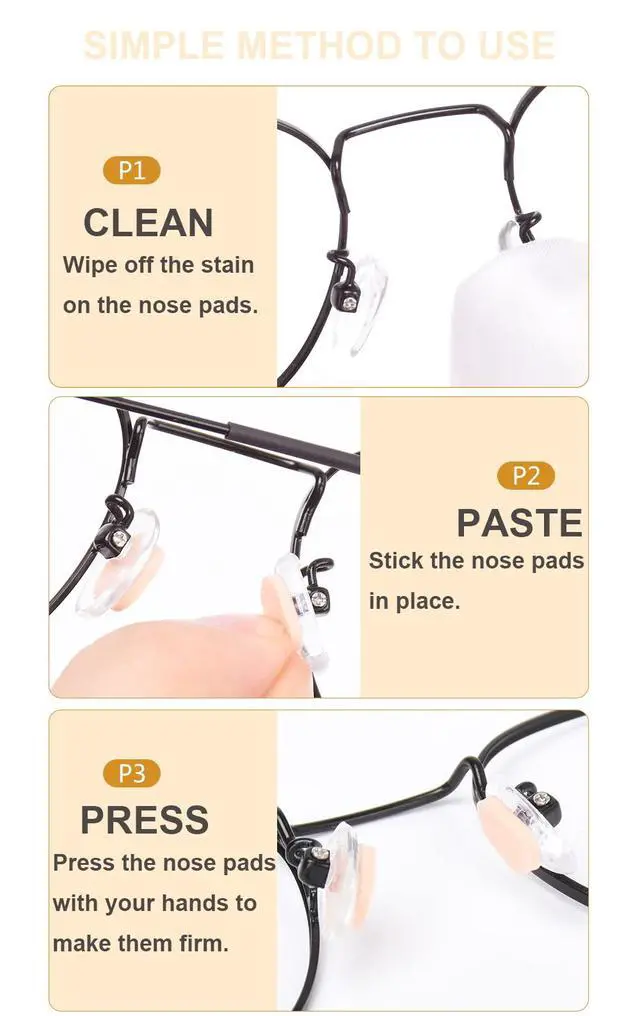 Alt view image 5 of 6 - Soft Foam Eyeglasses Nose Pads Self Adhesive Non Slip Nose Pads for Glasses Anti Slip Eyeglass Nose Pads for Plastic Frames Glasses Sunglasses 12 Pairs