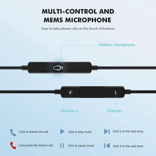 Alt view image 3 of 7 - iPhone Wired Earbuds 2 Pack with Microphone and Volume Control, in-Ear