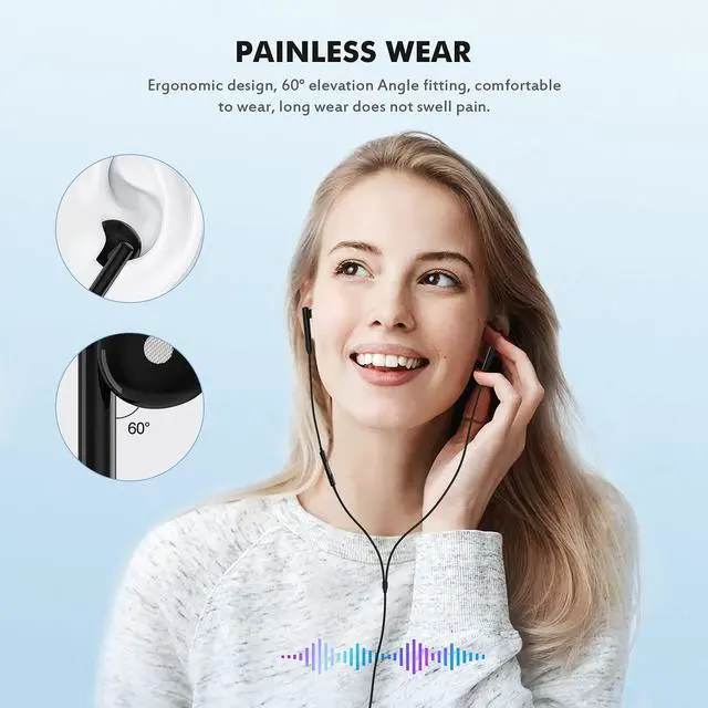 Alt view image 6 of 7 - iPhone Wired Earbuds 2 Pack with Microphone and Volume Control, in-Ear