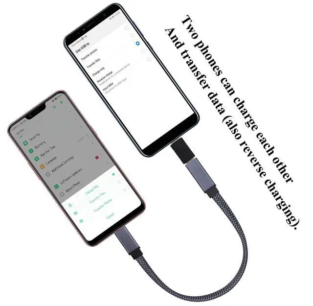 Alt view image 5 of 7 - Braided USB 3.1 Type c to Type C Connector Cable 60W&3A Short Type C 3.1 USB Male to Female Extension Cable Supports Charging,Data,Audio,Video Cable for Laptop&Tablet&Mobile Phone.(0.3M-M/F)