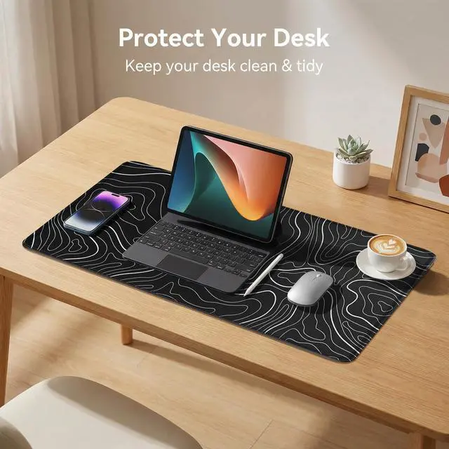 Alt view image 6 of 7 - Gaming Mouse Pad Extended Desk Mat with Non Slip Stitched Edge