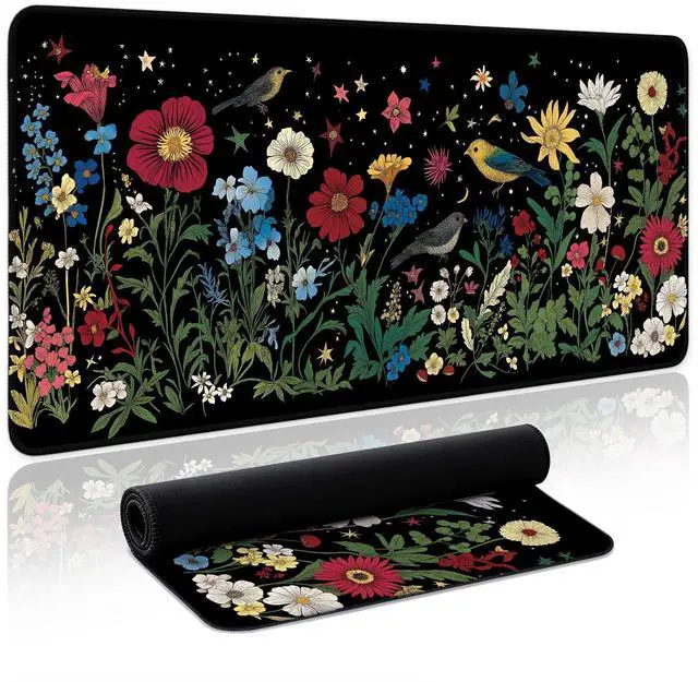 Main image of Aesthetic Desk Mat, Cute Enchanted Garden Desk Pad Protector for Work & Decor, 31.5" x 11.8", Pretty Non-Slip Extended Mouse Pad for Office or Home