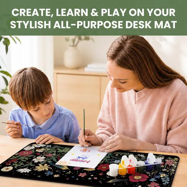 Alt view image 7 of 7 - Aesthetic Desk Mat, Cute Enchanted Garden Desk Pad Protector for Work & Decor, 31.5" x 11.8", Pretty Non-Slip Extended Mouse Pad for Office or Home