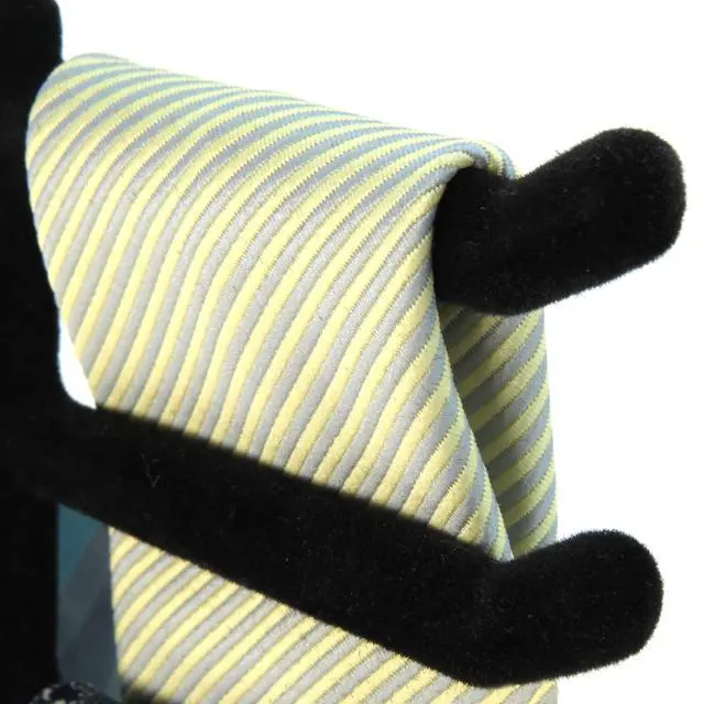 Alt view image 4 of 6 - Single Black Flocked Tie Rack & Belt Organiser Non-Slip Coat Clothes Accessory Hanger, Metal