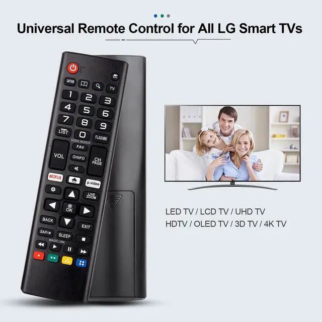 Alt view image 2 of 6 - Universal Remote Control for All LG Smart TV Replacement LED OLED UHD LCD Plasma Magic Webos 3D 4K AKB75095307 AKB75375604 AKB75675304 AKB74915305 AKB76037601 AKB75855501 AKB76040302-2 Year Warranty