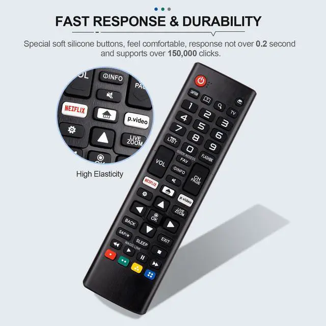 Alt view image 5 of 6 - Universal Remote Control for All LG Smart TV Replacement LED OLED UHD LCD Plasma Magic Webos 3D 4K AKB75095307 AKB75375604 AKB75675304 AKB74915305 AKB76037601 AKB75855501 AKB76040302-2 Year Warranty