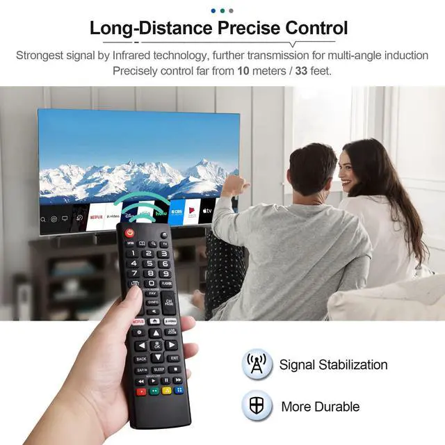Alt view image 4 of 6 - Universal Remote Control for All LG Smart TV Replacement LED OLED UHD LCD Plasma Magic Webos 3D 4K AKB75095307 AKB75375604 AKB75675304 AKB74915305 AKB76037601 AKB75855501 AKB76040302-2 Year Warranty