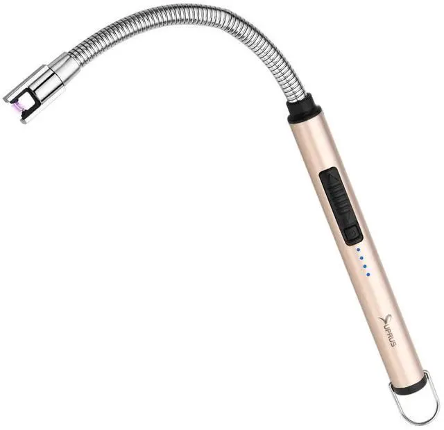 Main image of Electric Candle Lighter USB Type C Rechargeable Lighter Steel Shell & Hanging Hook with 360° Flexible Neck(Gold)