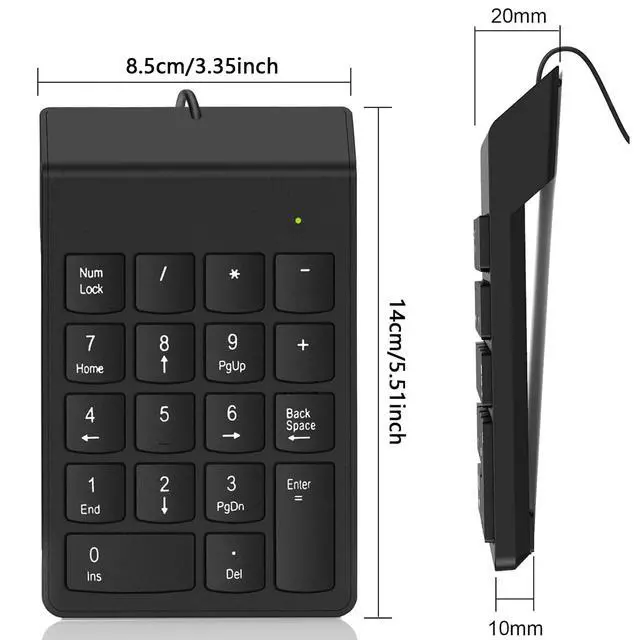 Alt view image 6 of 7 - USB Number Pads, Numeric Keypad, Numpad, 10 Key Keyboard Number Pad for Laptop Desktop Computer PC, Suit Financial Accounting, Calculate Office Travel & Home