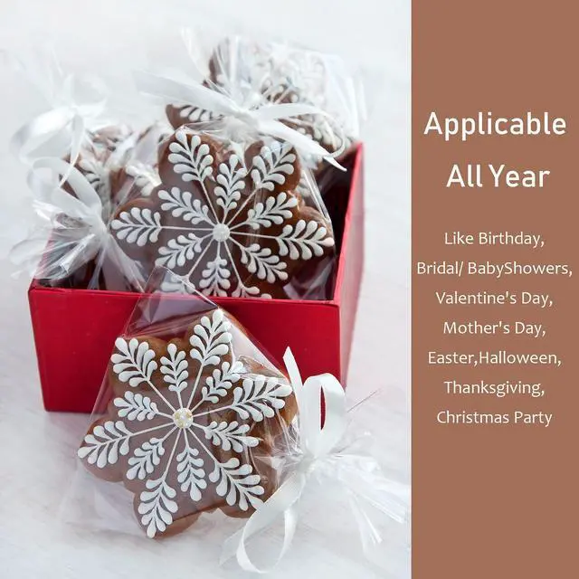 Alt view image 3 of 7 - Cellophane Treat Bags, 4x6 In Cellophane Bags With Ties, 100 Pcs