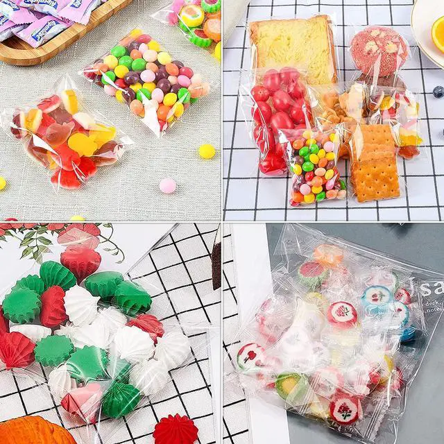 Alt view image 5 of 6 - Cookie Bags Cellophane Clear Individual Treat for Cookies, 5x6 Inch Gift Giving Packaging, 100PCS Plastic Self Adhesive Wrappers Candy Bag