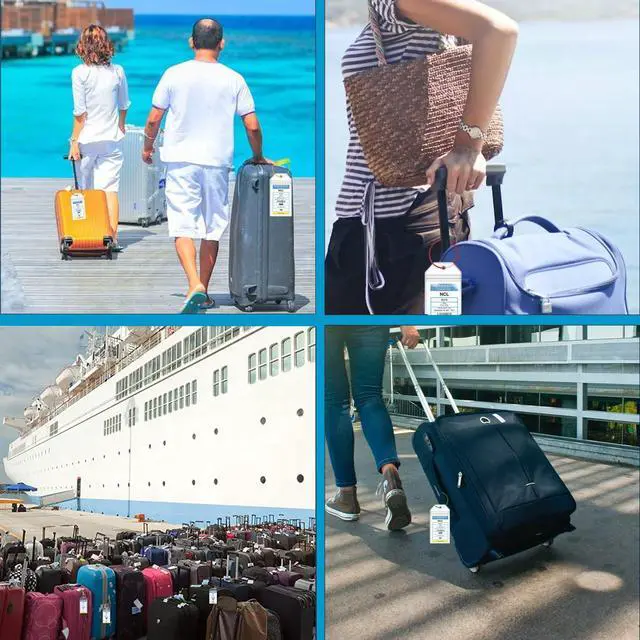 Alt view image 5 of 6 - NCL Cruise Luggage Tag Holders, Zip Seal Clear Cruise Ships Luggage Tags Holder with Steel Loops Fit for Norwegian NCL Cruise Line Ship & Itineraries Tags in 2024 & 2025 (8 Pcs with 7 Colors Ring)
