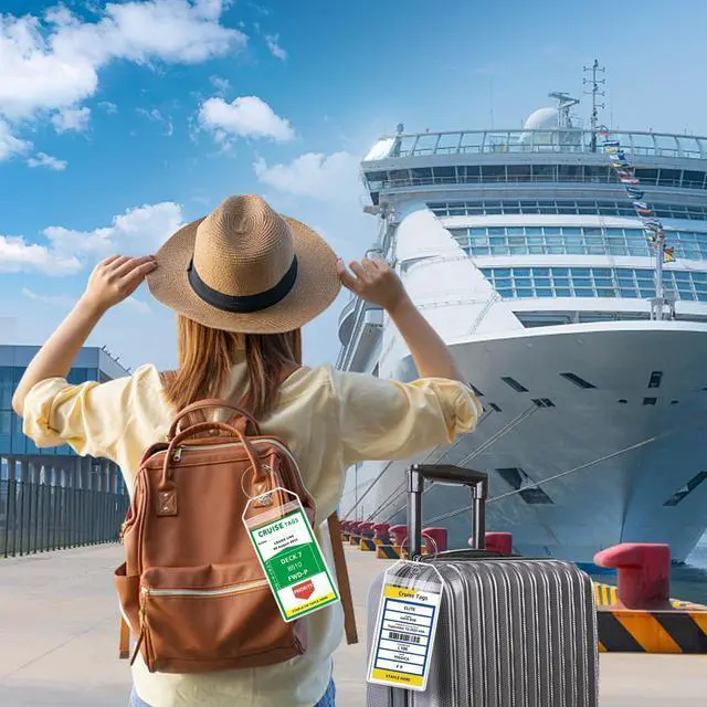 Alt view image 2 of 7 - 6 Pack Cruise Luggage Tag Holders, Clear Plastic Cruise Ship Essentials