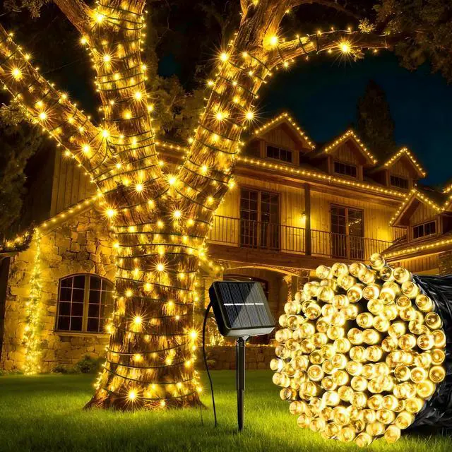 Main image of Solar String Lights Outdoor Waterproof, 39FT 100LED, Warm White