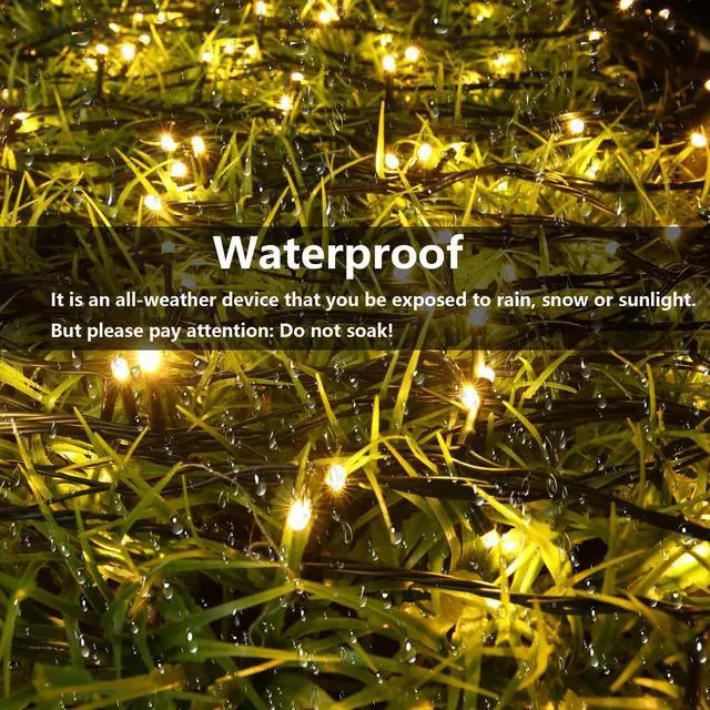 Alt view image 4 of 7 - Solar String Lights Outdoor Waterproof, 39FT 100LED, Warm White