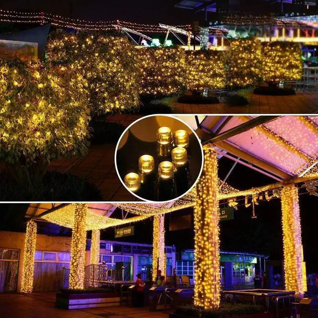 Alt view image 7 of 7 - Solar String Lights Outdoor Waterproof, 39FT 100LED, Warm White