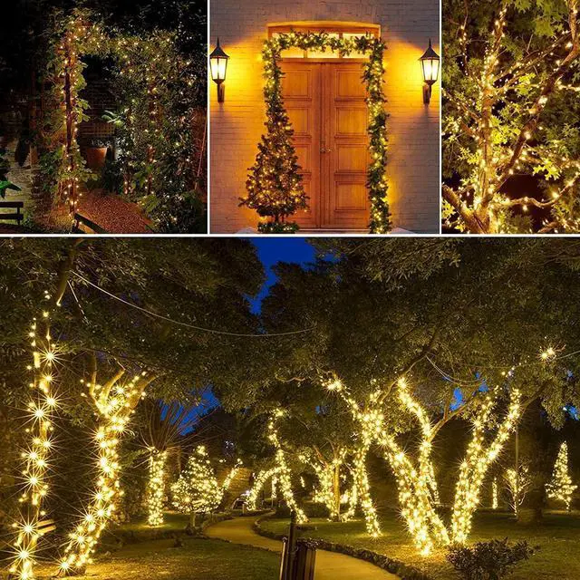 Alt view image 6 of 7 - Solar String Lights Outdoor Waterproof, 39FT 100LED, Warm White